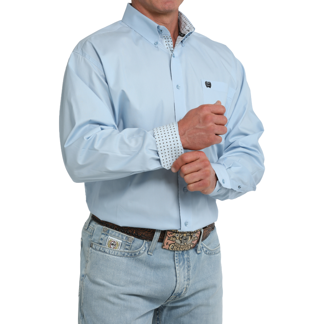 Cinch Men's Solid Light Blue Button Down Shirt MTW1106125