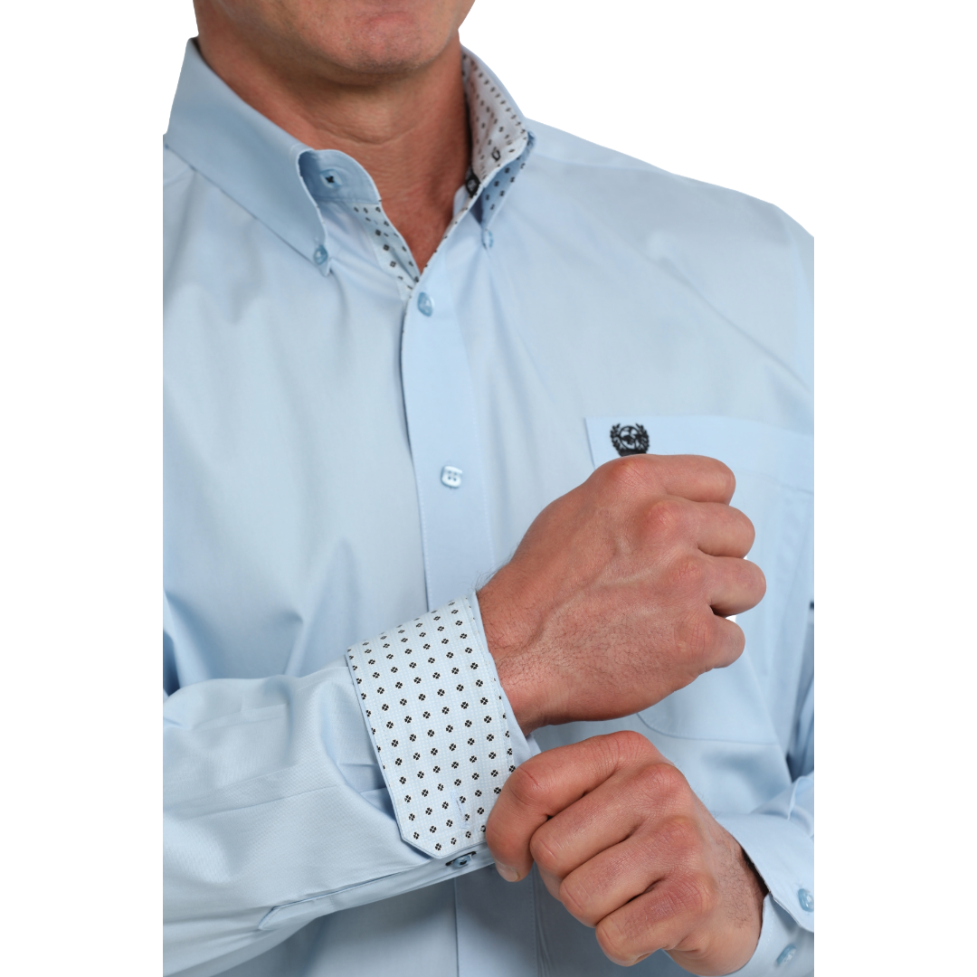 Cinch Men's Solid Light Blue Button Down Shirt MTW1106125