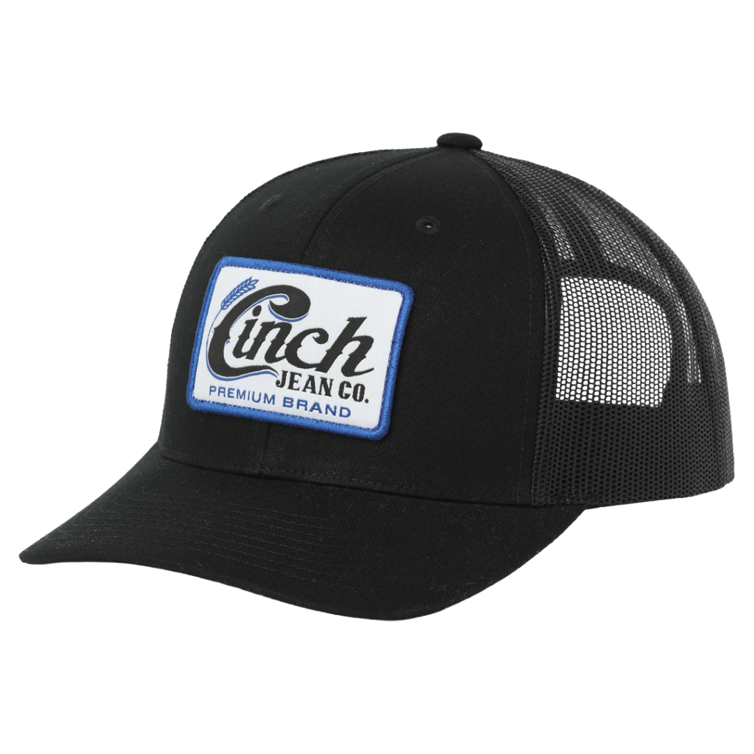 Cinch Men's Solid Black  6 Panel Trucker Cap MCC0660658