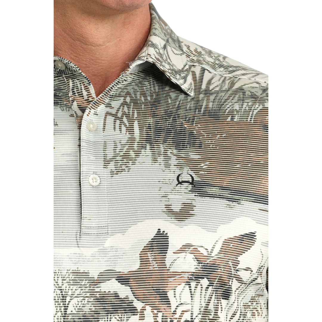 Cinch Men's Arenaflex Duck Print Polo MTK1865048