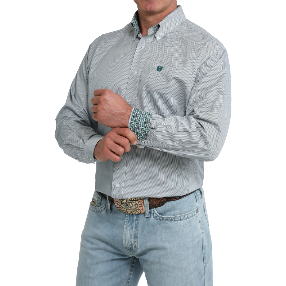 Cinch Men's Multi Stripe Printed Button Down Shirt MTW1106113