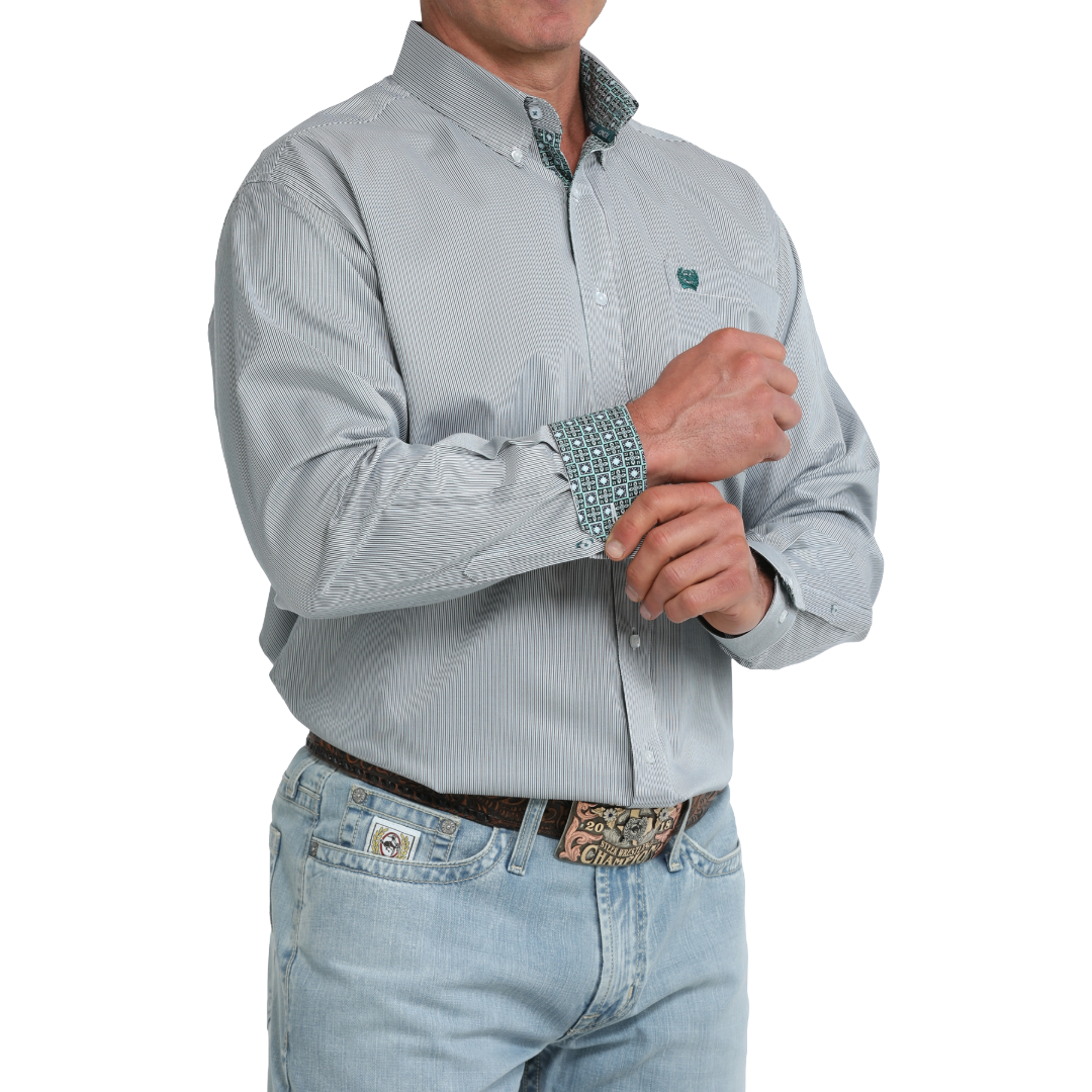 Cinch Men's Multi Stripe Printed Button Down Shirt MTW1106113