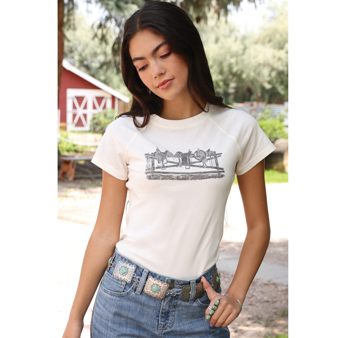 Cruel Ladies White Classic Graphic T-Shirt CTK7539002