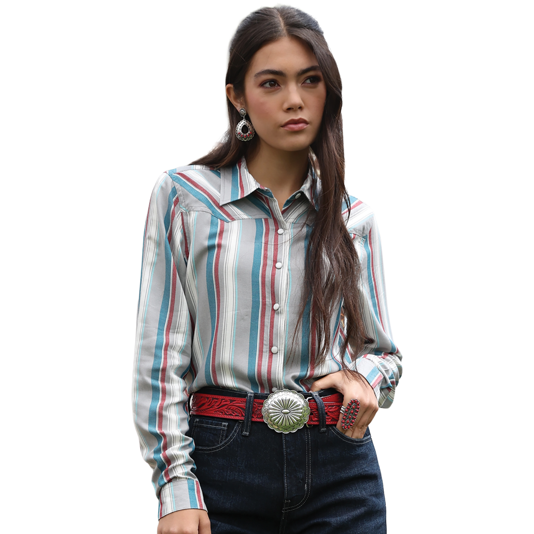 Cruel Ladies Multicolored Striped Button Down Shirt CTW7526002