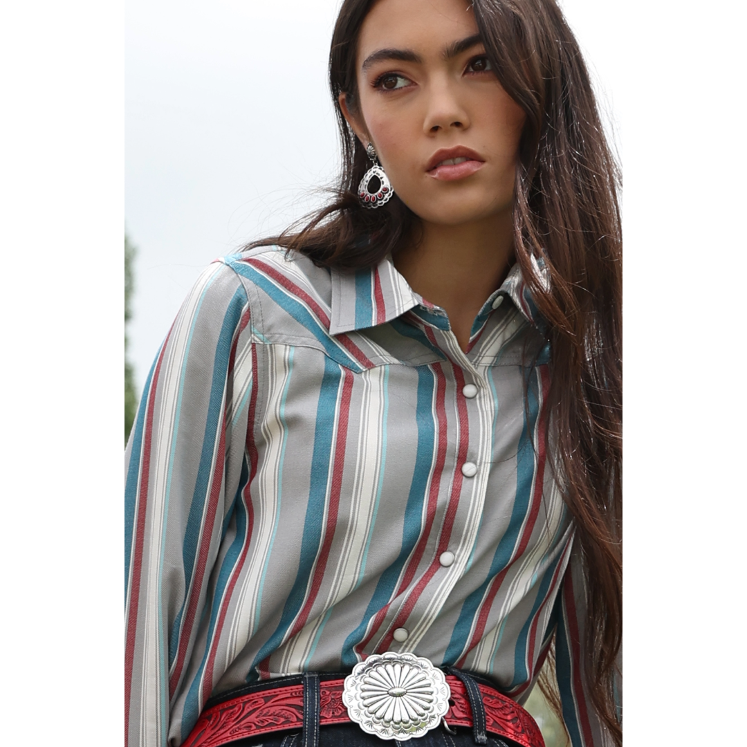 Cruel Ladies Multicolored Striped Button Down Shirt CTW7526002
