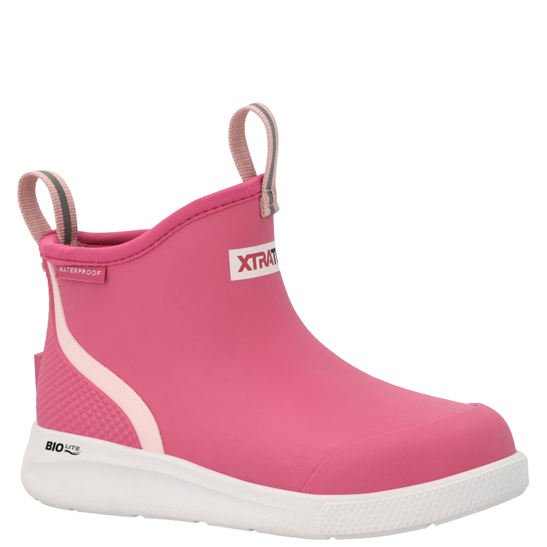 XTRATUF Kid's Pink 4" Outdoor Hot Pink Sport Deck Boot XKADS400