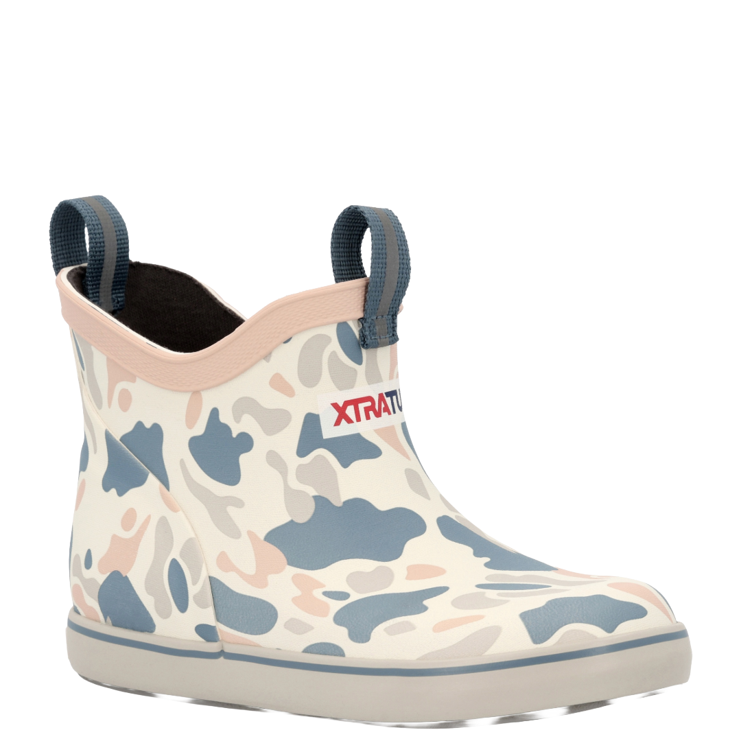 XTRATUF Kid's 4" Outdoor Ivory Duck Camo Deck Boot XKABDC30