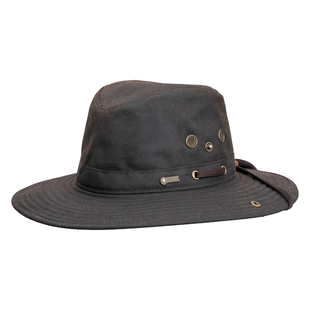 Outback Trading Co. River Guide Brown Oilskin Hat 1497-BRN