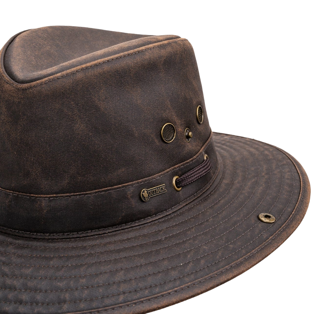 Outback Trading Co. River Guide Brown Oilskin Hat 1497-BRN