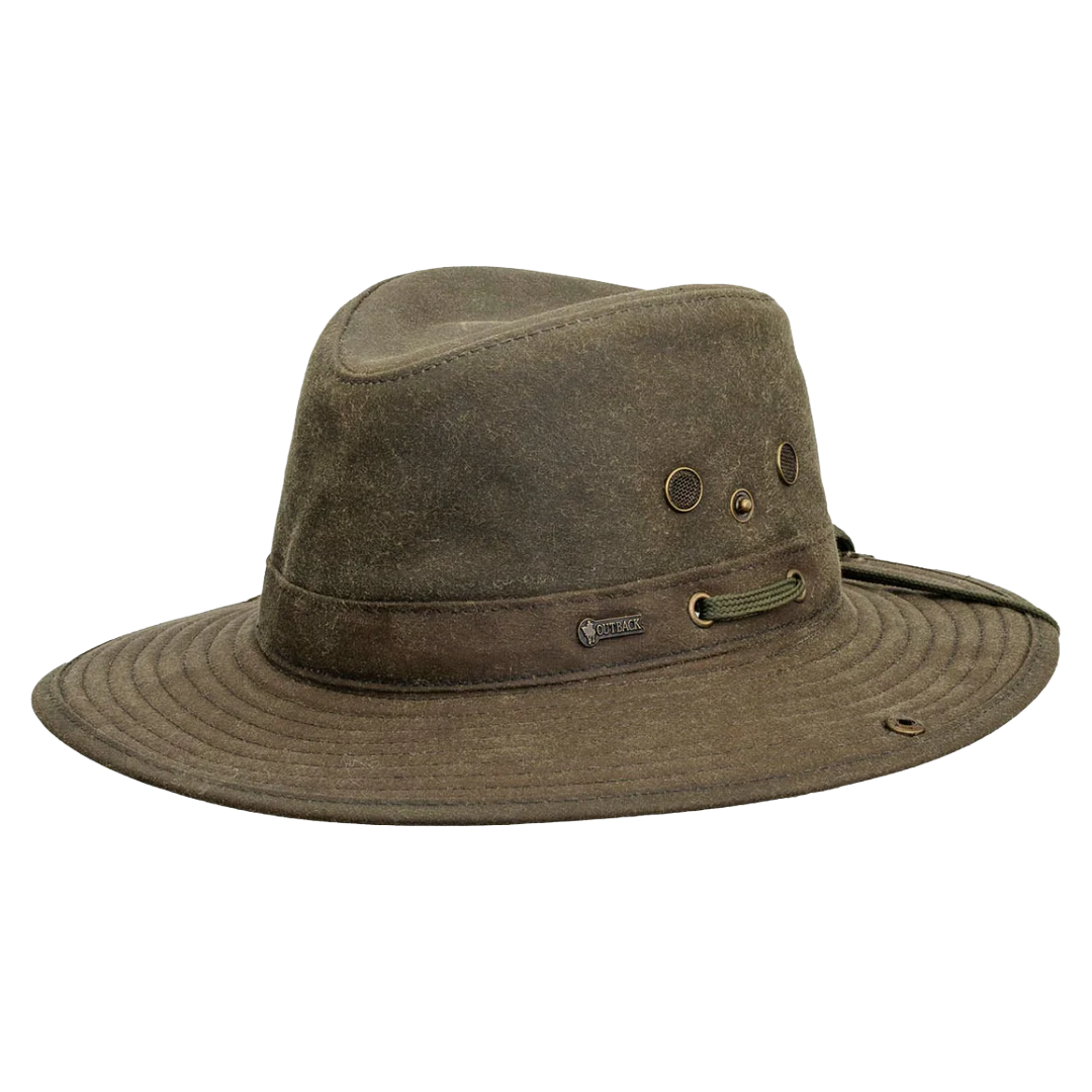 Outback Trading Co. River Guide Sage Oilskin Hat 1497-SAG