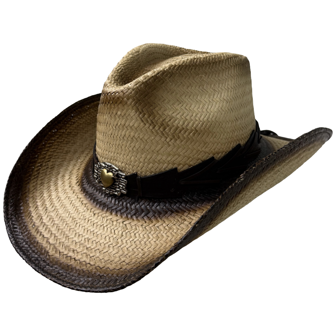 Austin Handmade Hat Dixie Heart Natural Straw Hat 05-1218-1