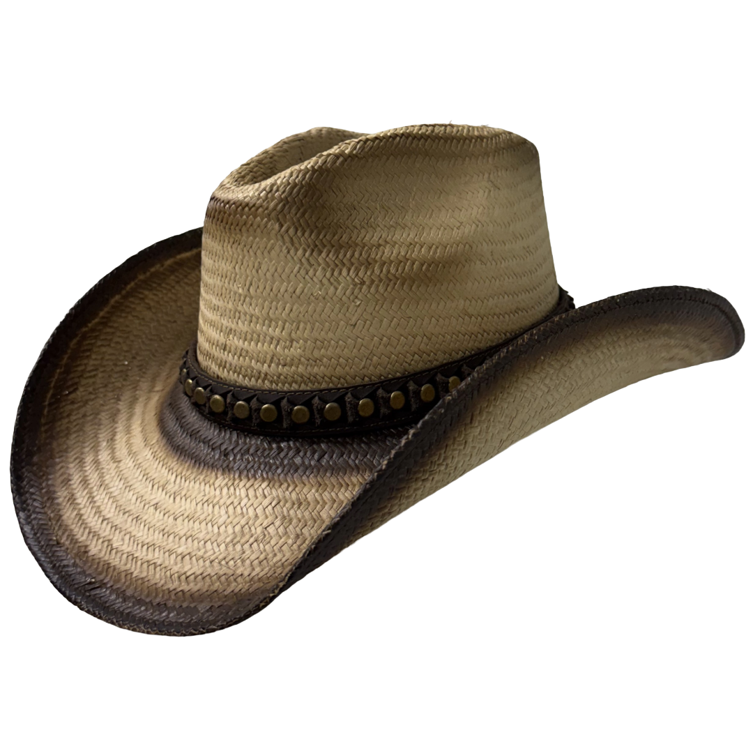 Austin Handmade Hats Cody Bronze Rivets Natural Straw Hat 05-1211