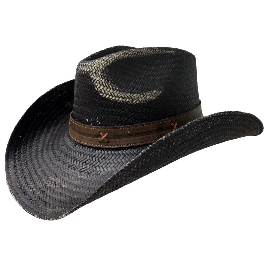 Austin Handmade Hats Cherokee Black Straw Hat 05-1230