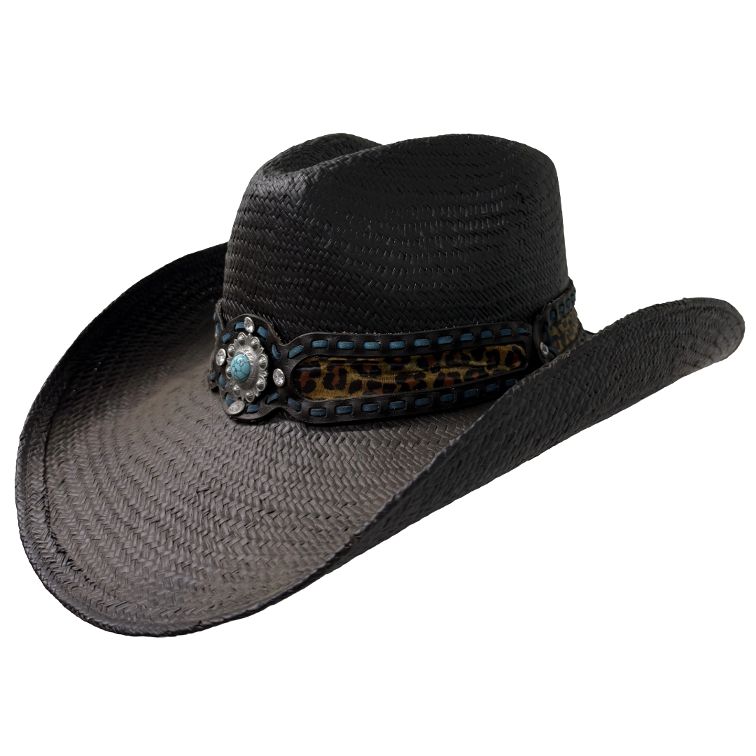 Austin Handmade Hat Miami Black Straw Hat 05-1222
