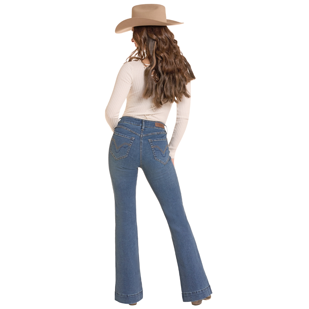 Rock & Roll Ladies Blue Sculpted HR Trouser Jeans BW5HD09925