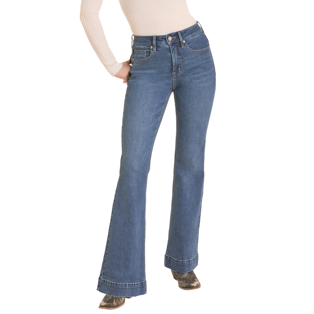 Rock & Roll Ladies Blue Sculpted HR Trouser Jeans BW5HD09925
