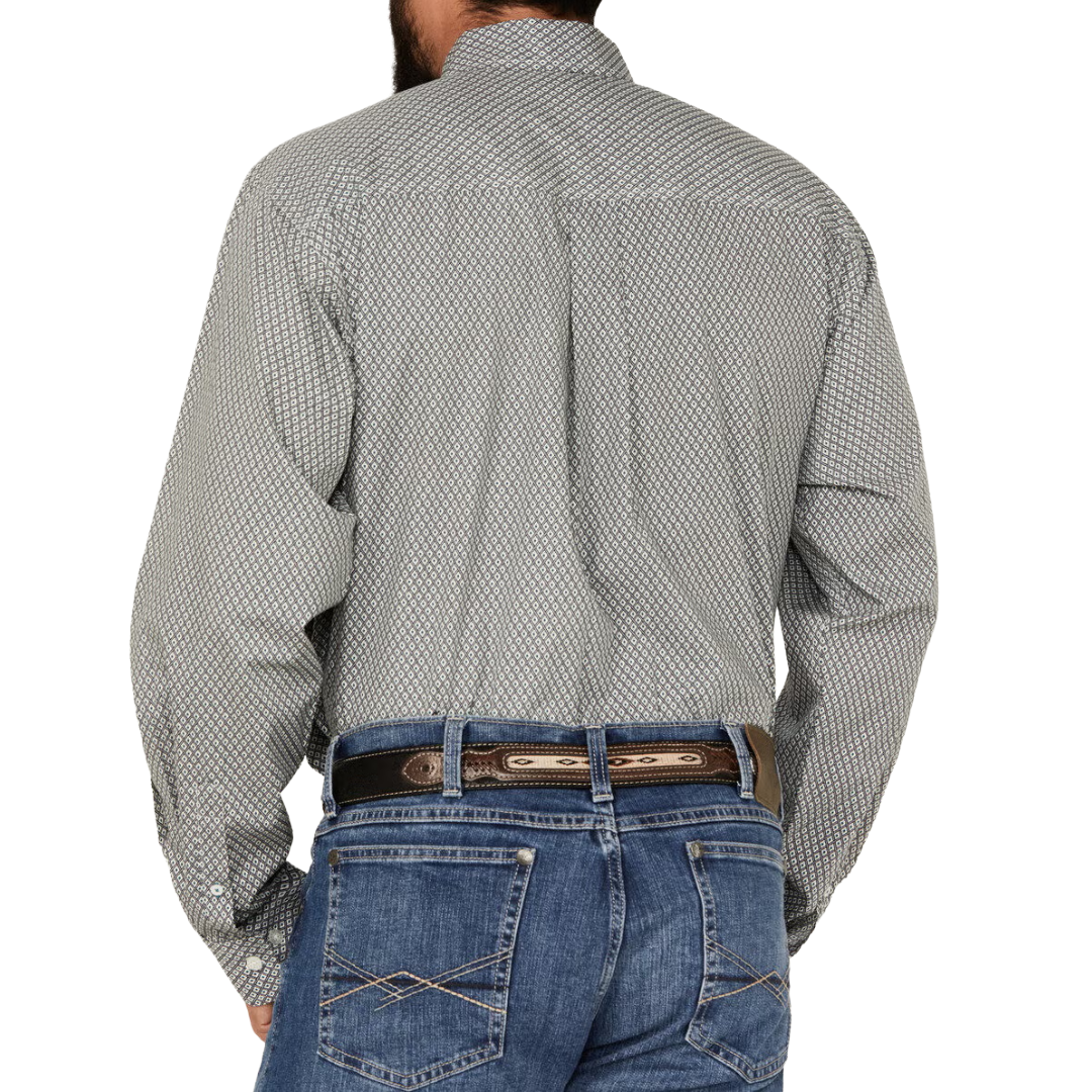 Cinch Men's Cream Geo Print Button Down Shirt MTW1105780