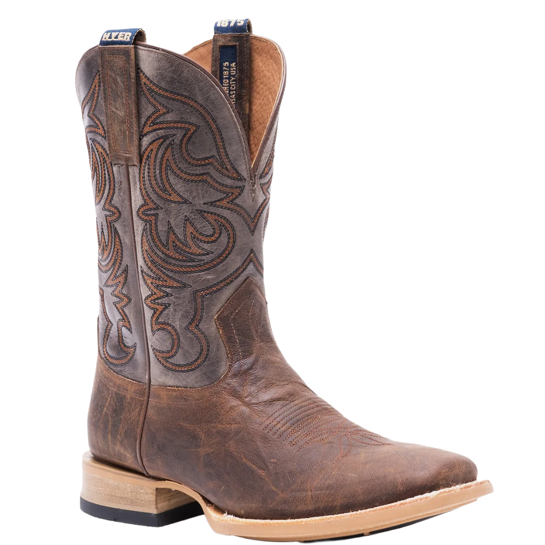 HYER Men's Bucklin Tan Leather Square Toe Western Boot HM11049