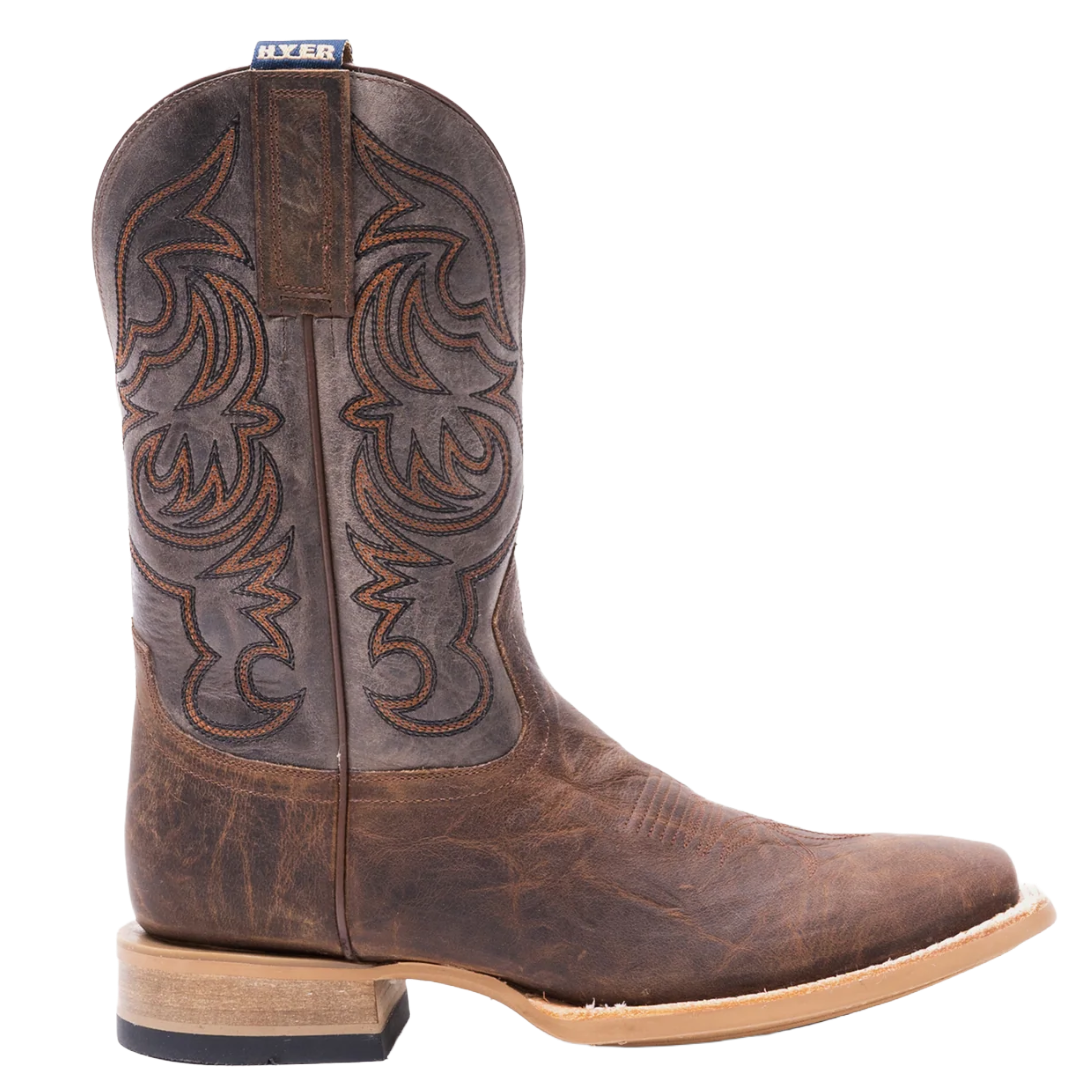 HYER Men's Bucklin Tan Leather Square Toe Western Boot HM11049