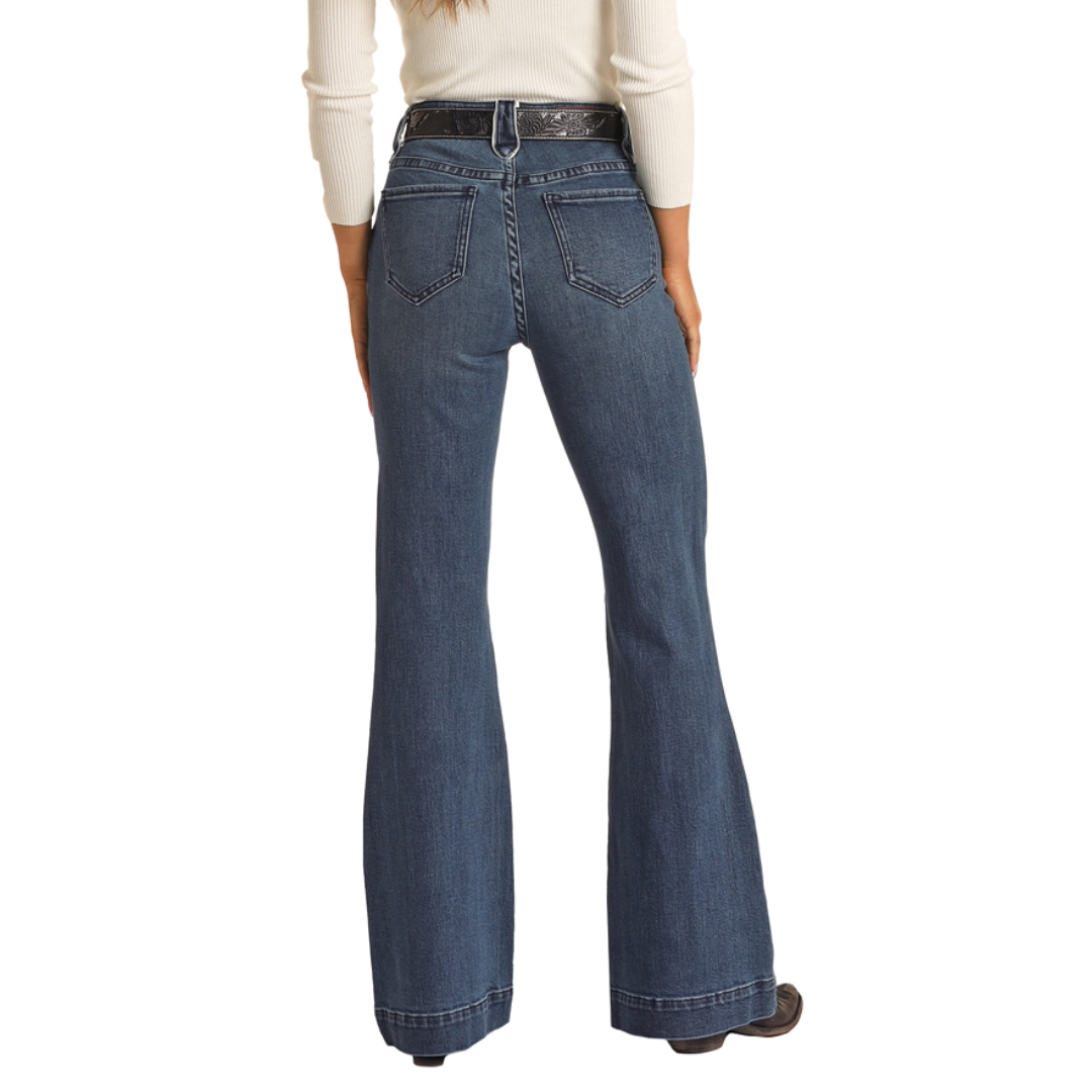 Rock & Roll Denim® Ladies Piping Loop High Rise Trouser RRWD5HRZQJ