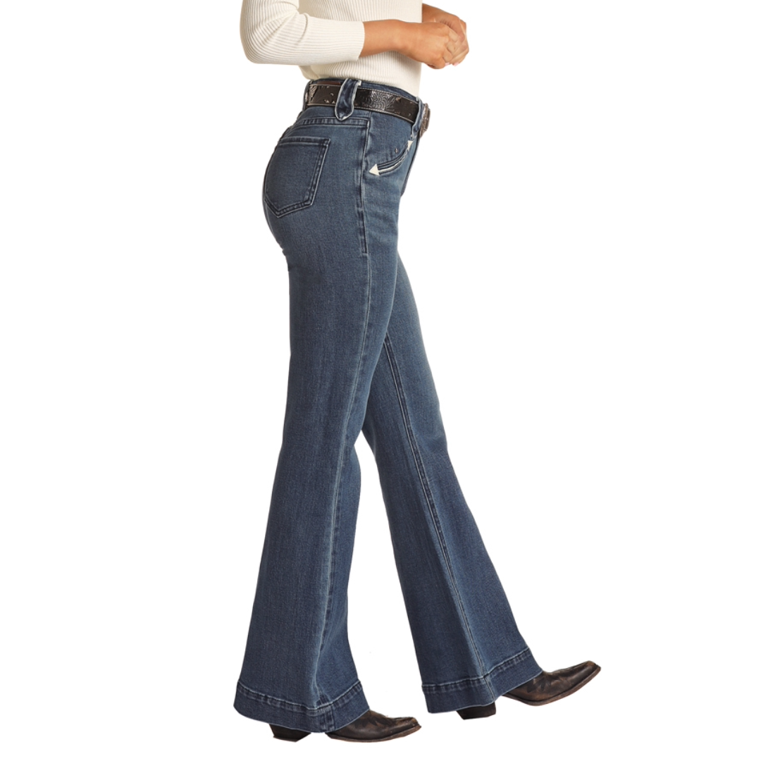 Rock & Roll Denim® Ladies Piping Loop High Rise Trouser RRWD5HRZQJ