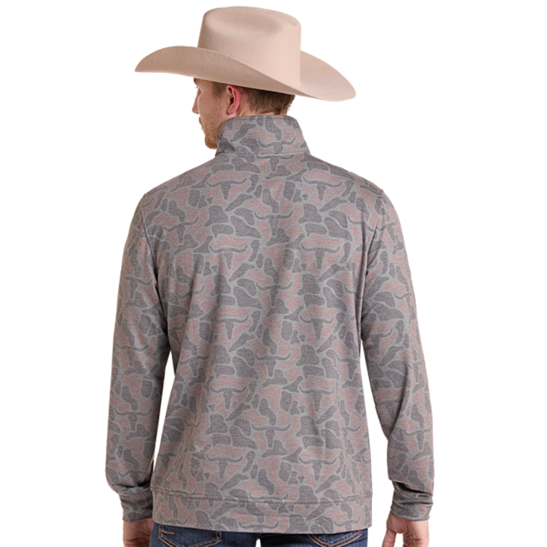 Rock & Roll Denim Men's Camo Print Jersey Pullover BM91T09634