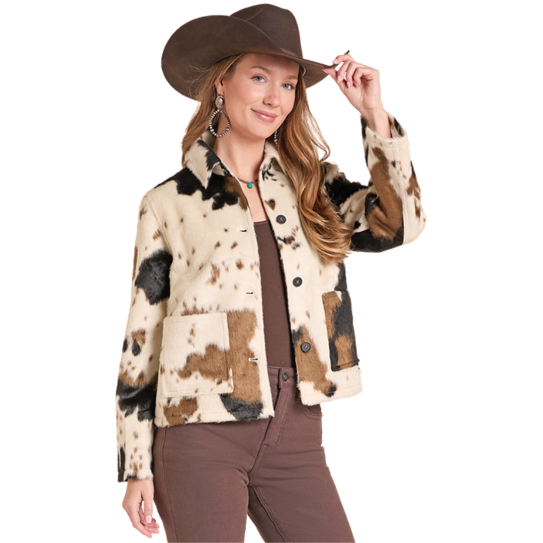 Rock & Roll Denim Ladies Natural Cowhide Jacket BW92C09390