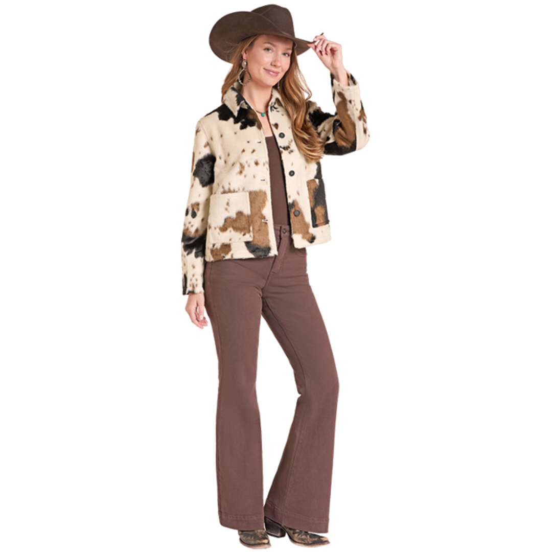 Rock & Roll Denim Ladies Natural Cowhide Jacket BW92C09390