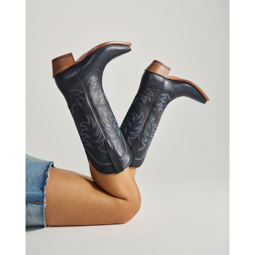 Tecovas Ladies The Annie Atlantic Blue Cowhide Boot 21098ATB