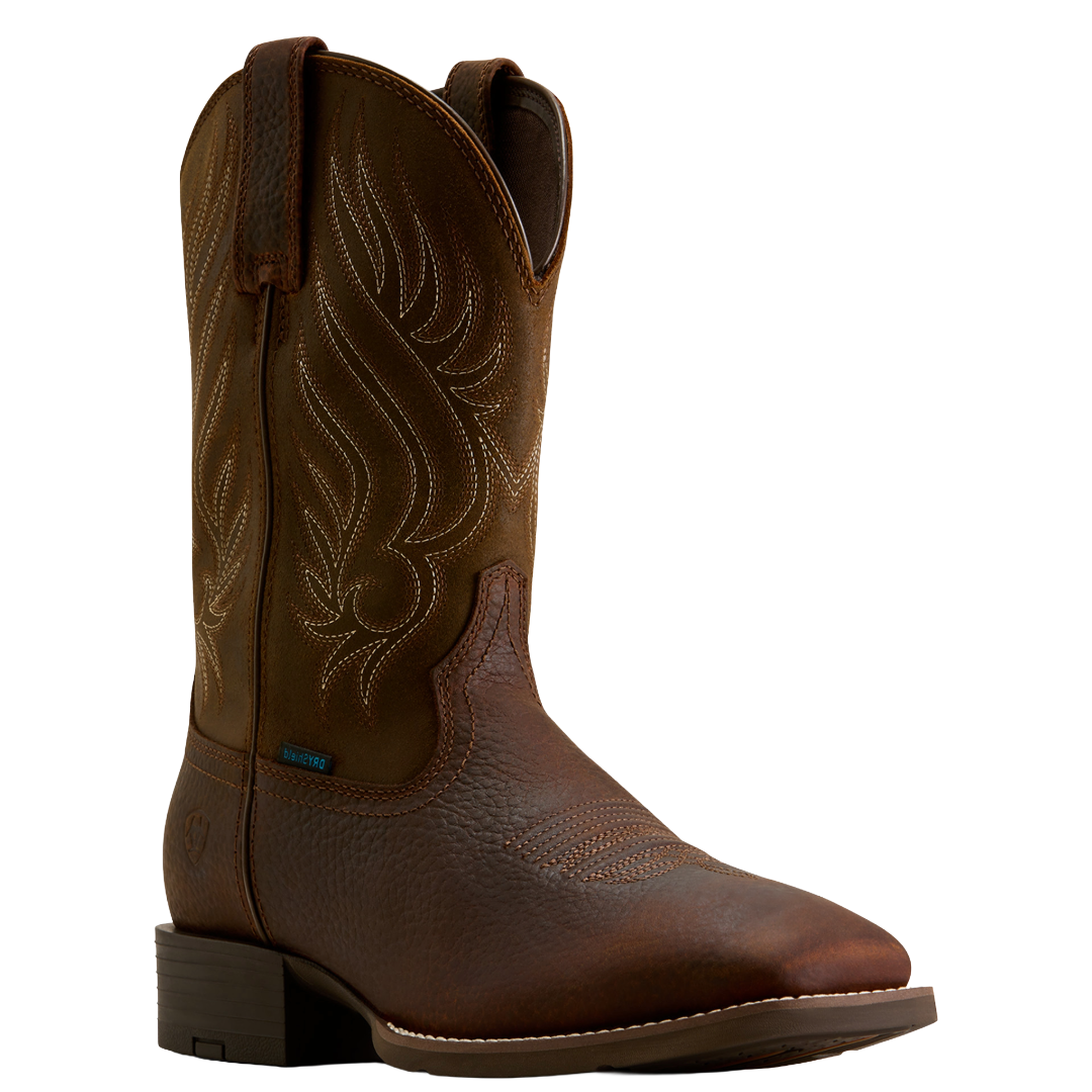 Ariat Men's Sport Riggs Waterproof Copper Kettle Wide Square Toe Western Boot 10080269