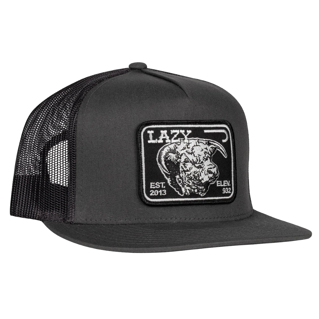 Lazy J Ranch Charcoal Grey Elevation 5 Panel Trucker Cap GRYGRY4ELEV