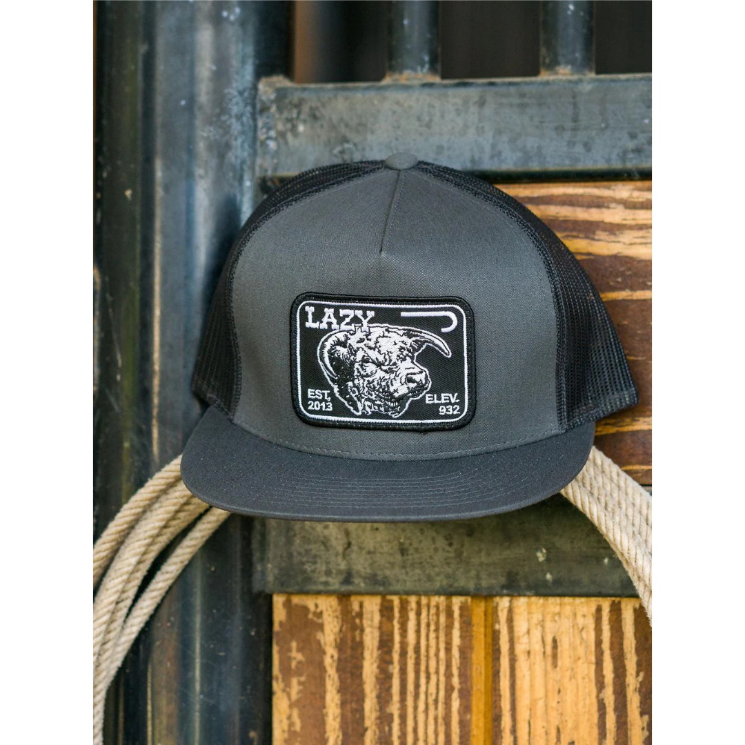 Lazy J Ranch Charcoal Grey Elevation 5 Panel Trucker Cap GRYGRY4ELEV