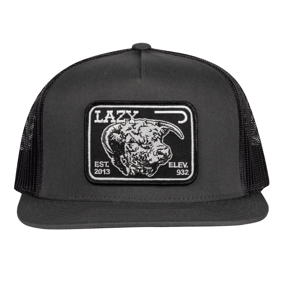 Lazy J Ranch Charcoal Grey Elevation 5 Panel Trucker Cap GRYGRY4ELEV