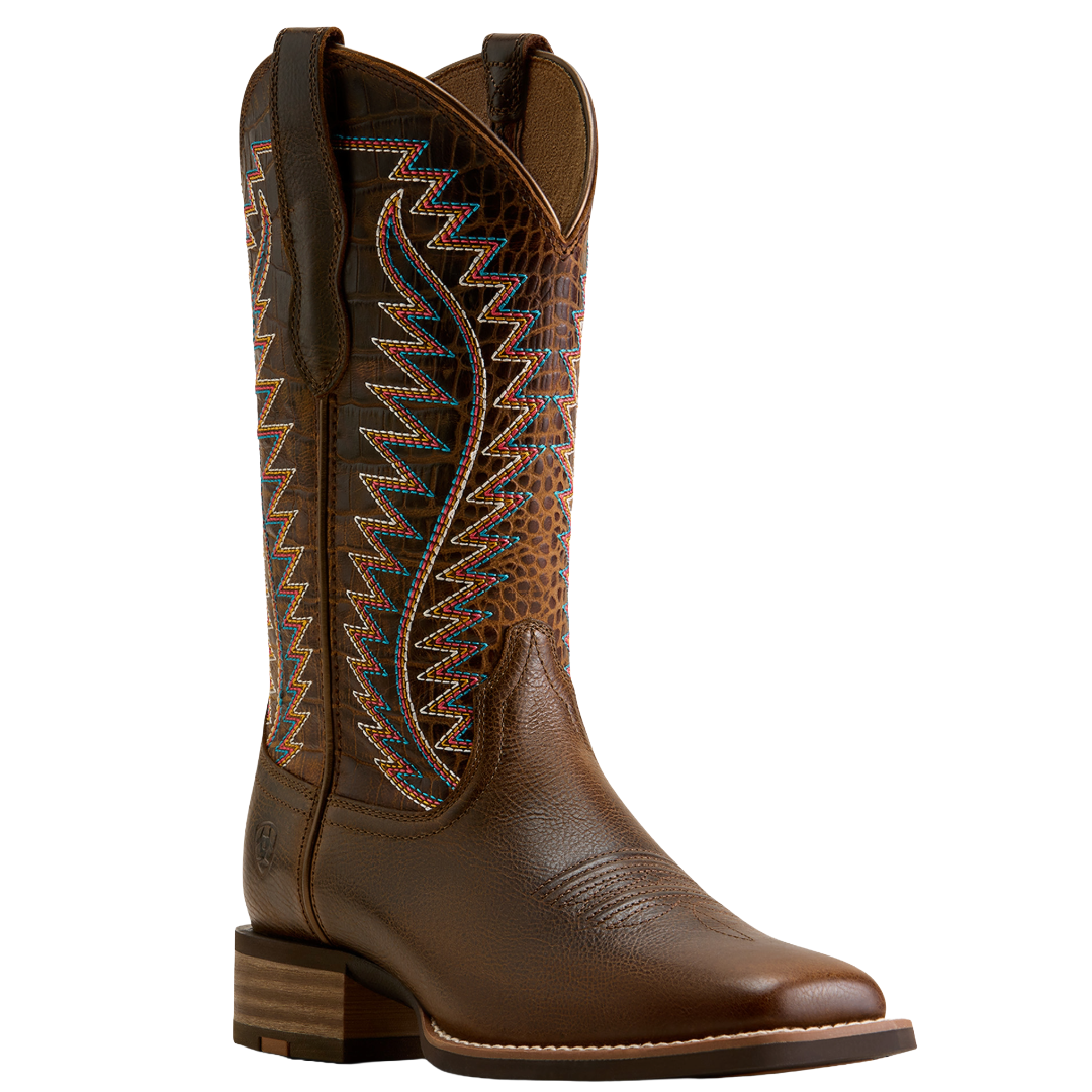 Ariat Ladies Monte Vista Wicker Brown Wide Square Toe Western Boot 10080466