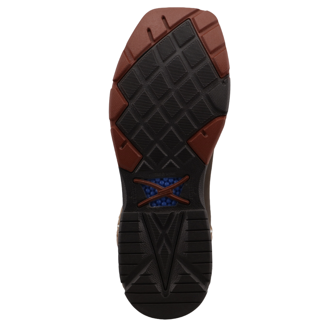 Twisted X Men's Dark Brown & Roasted Pecan 12" Square Alloy Toe Work Boot MXBA010