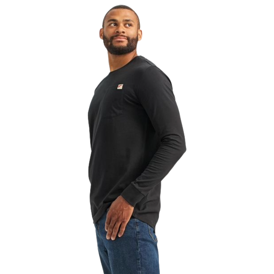 Red Wing Men's Black One Pocket Logo Graphic Long Sleeve T-Shirt 98474
