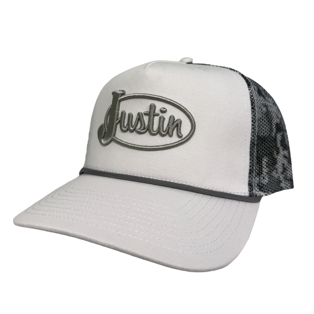 Justin Men's Embroidered White Baseball Cap JUS13716-WHITE