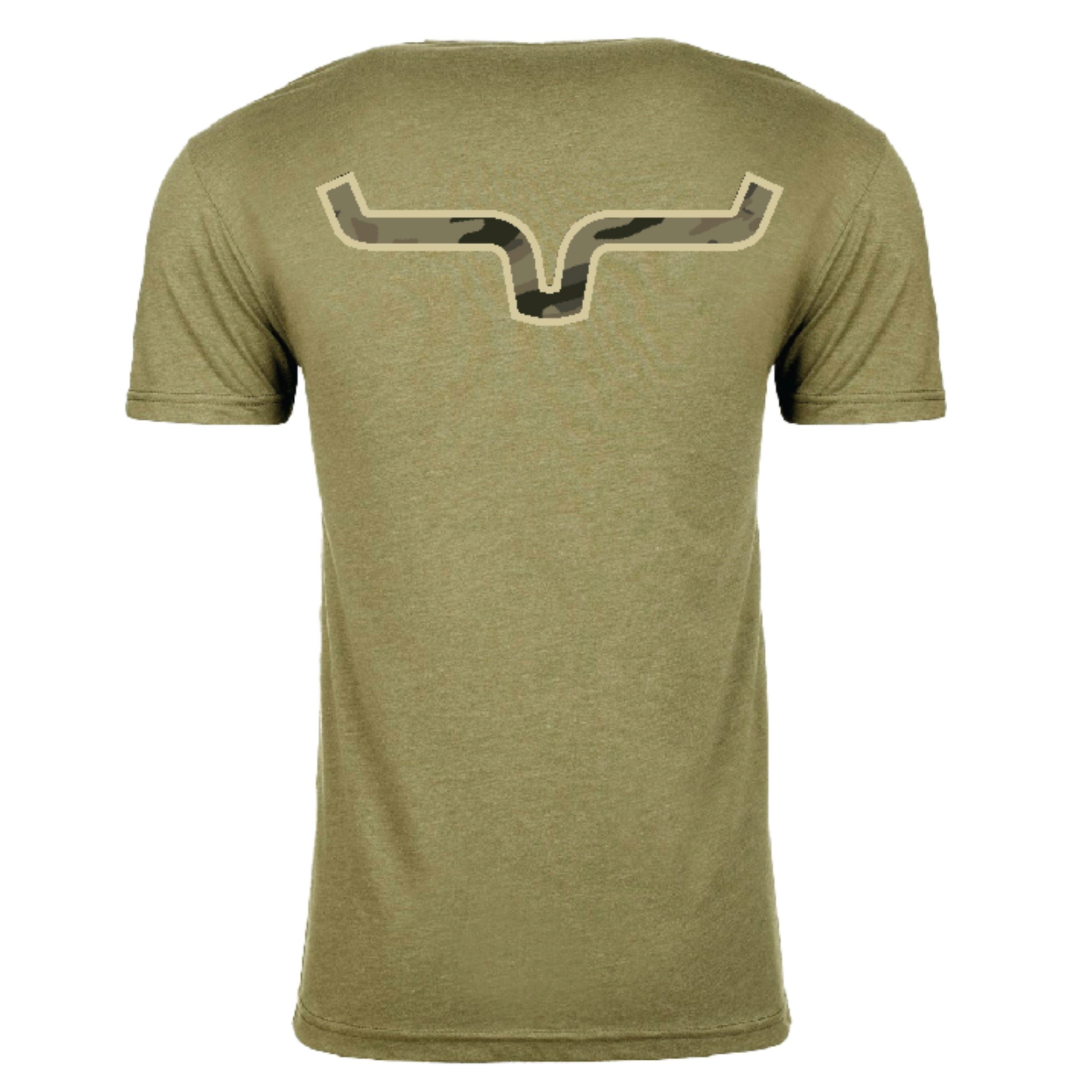 Kimes Ranch Men's Light Olive Camo Logo T-Shirt MSH0000251-GN003