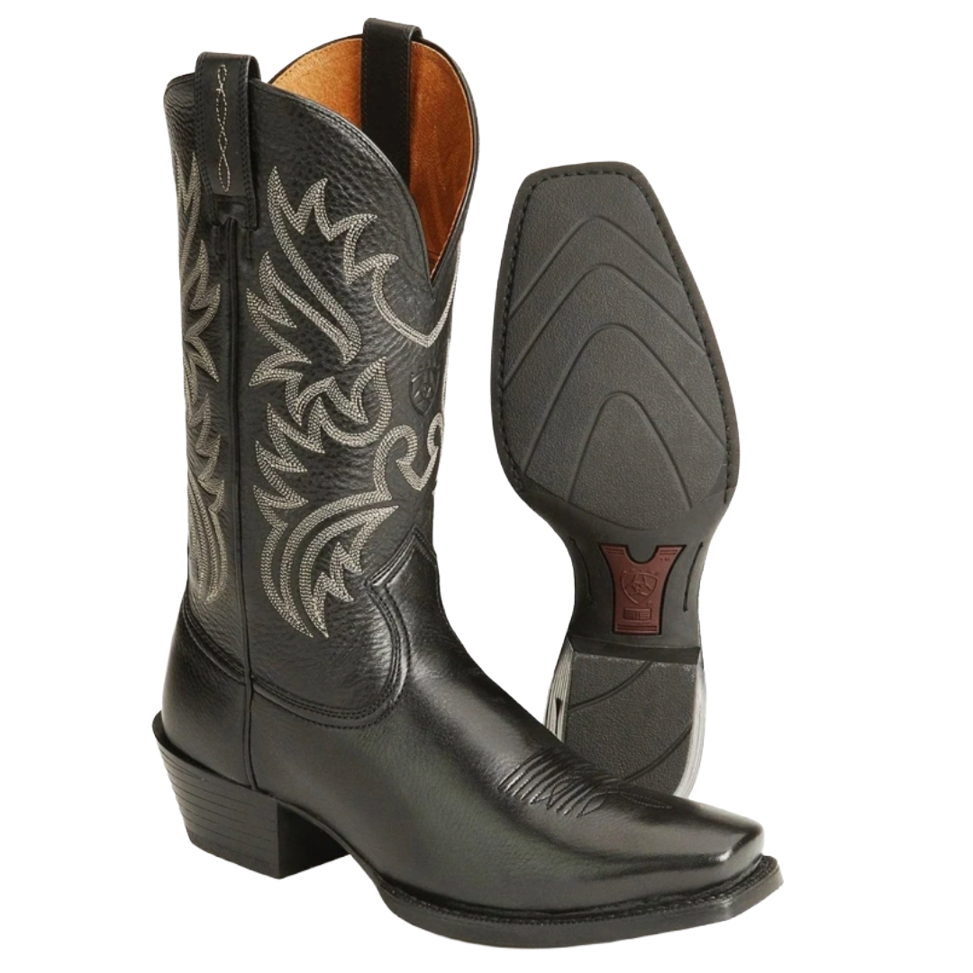 Ariat Men's Legend Black Deertan Leather Western Boot 10002296