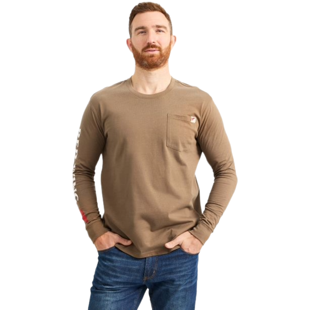 Red Wing Men's Brown One Pocket Logo Graphic T-Shirt 98477