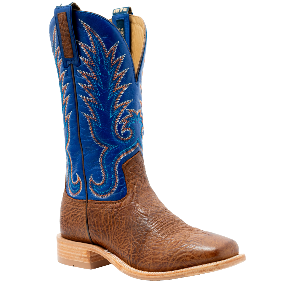 HYER Men's Kincaid Shrunken Bull Hide & Blue Western Boot HM11055