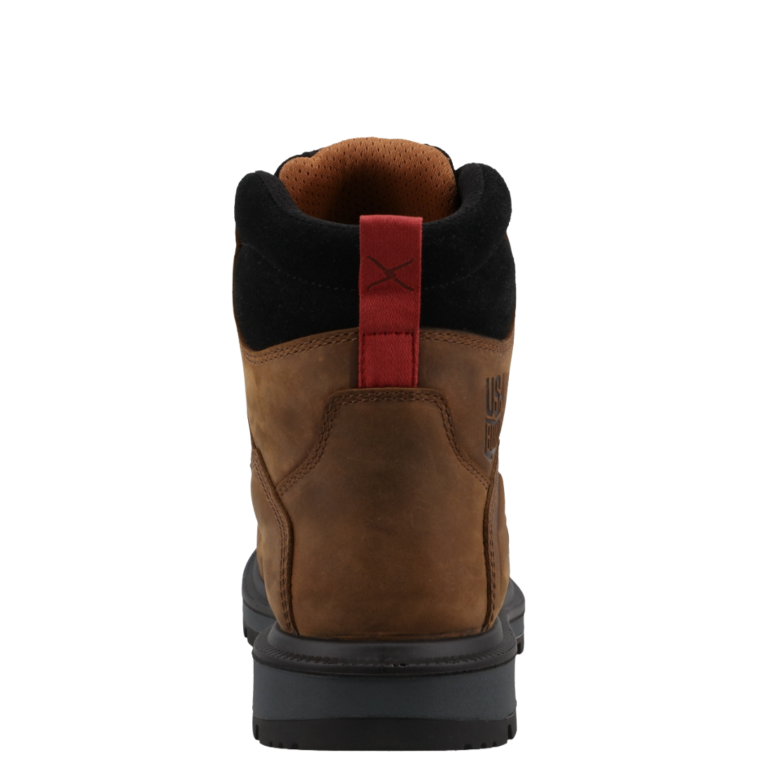 Twisted X Men's 6" Quick Draw Brown & Black Nano Toe Work Boot MDANW02