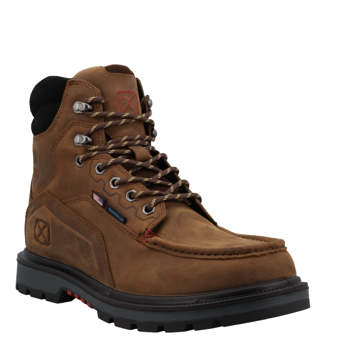Twisted X Men's Brown & Black 6" Waterproof Work Boot MDAW001