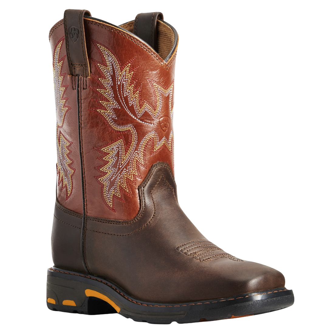 Ariat Youth WorkHog Dark Earth Wide Square Toe Work Boot 10007837