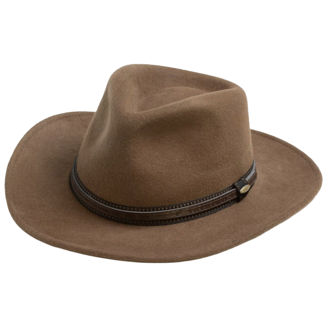 Scala San Antonio Khaki Crushable Wool Western Hat DF105-KHAKI