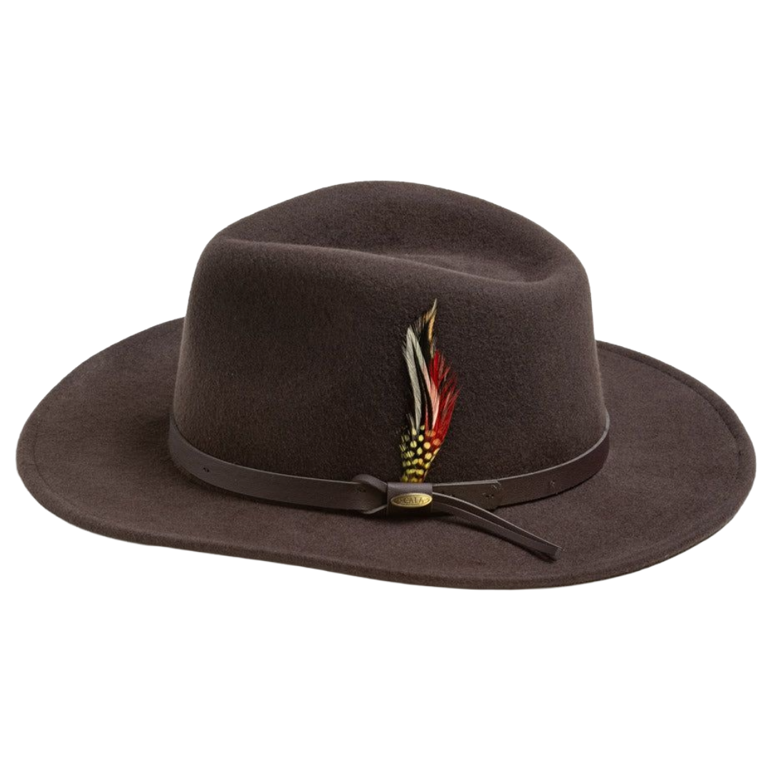 Scala Dakota Chocolate Crushable Wool Western Hat DF6-CHOC