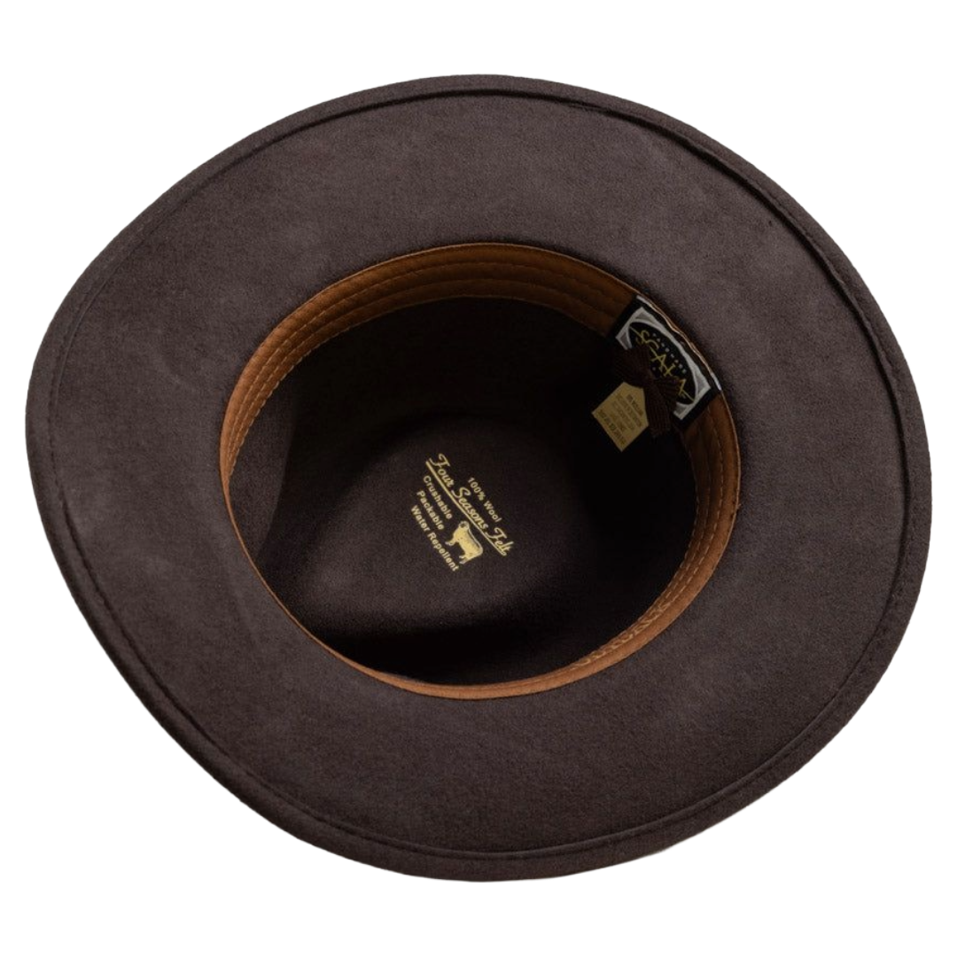 Scala Dakota Chocolate Crushable Wool Western Hat DF6-CHOC