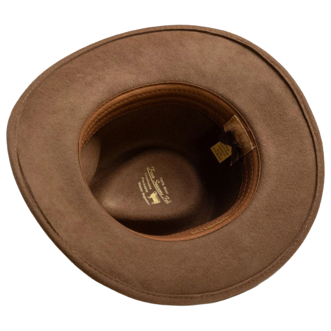 Scala Dakota Pecan Crushable Wool Western Hat DF6-PECAN