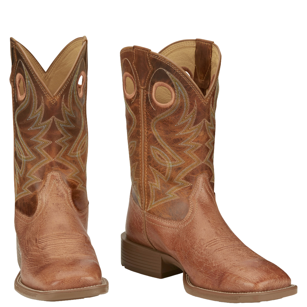 Justin Men's Roswell 11" Smooth Ostrich Square Toe Western Boot UN8750