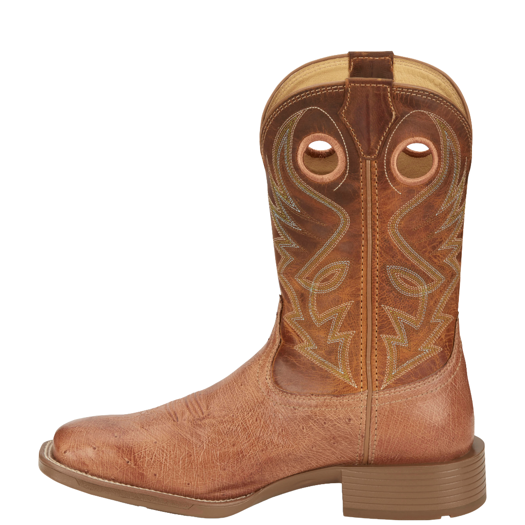 Justin Men's Roswell 11" Smooth Ostrich Square Toe Western Boot UN8750